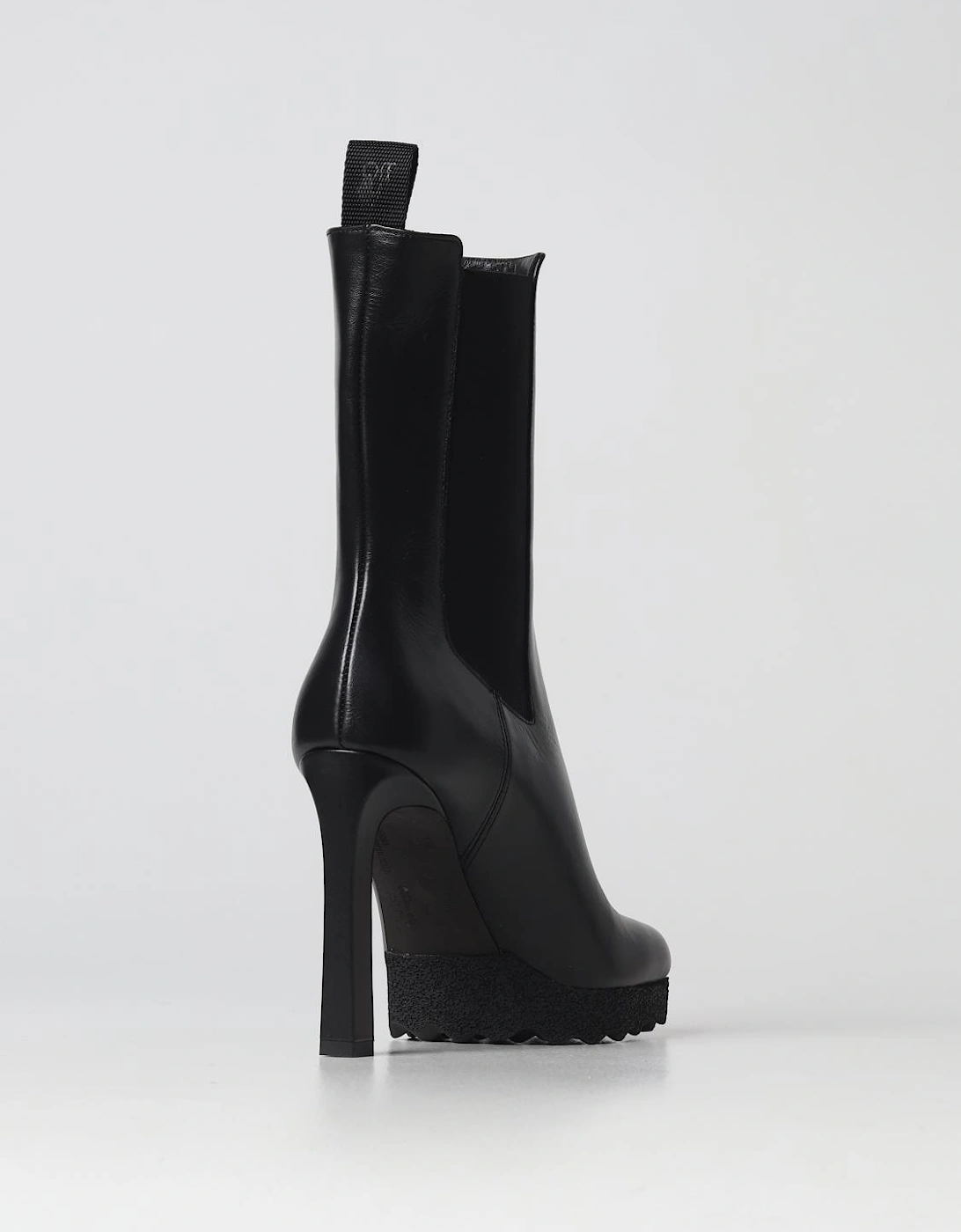 Leather Ankle Boots Platform Heels