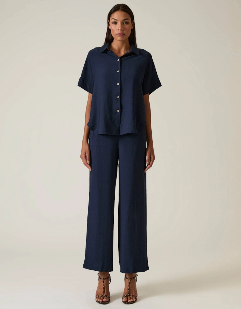 Button-down Navy Top