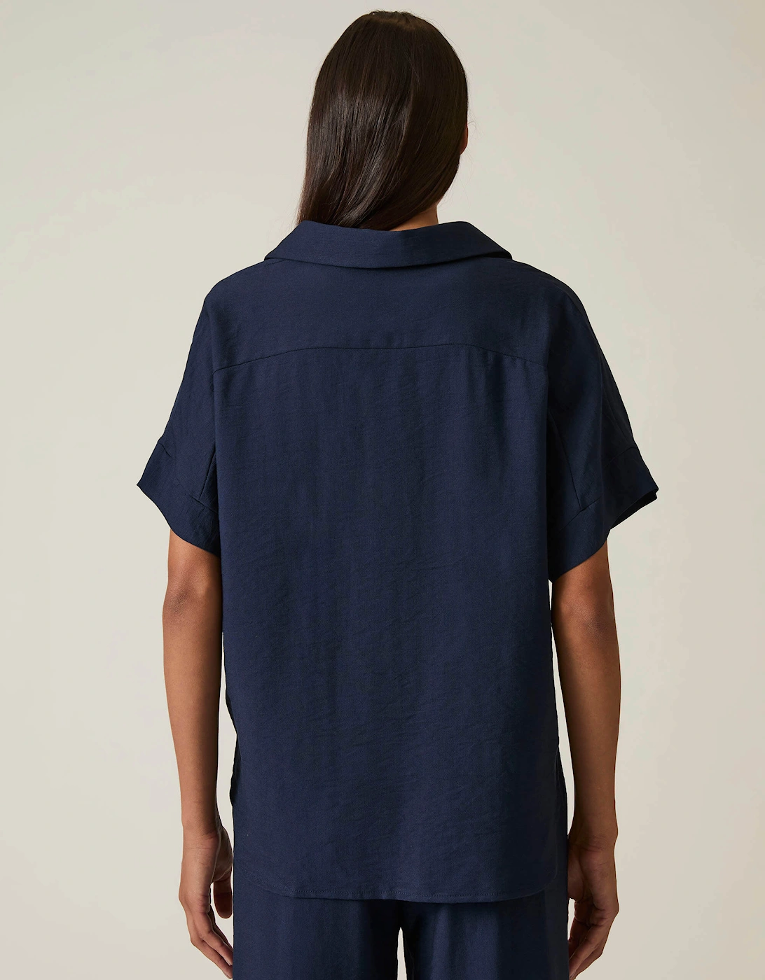 Button-down Navy Top