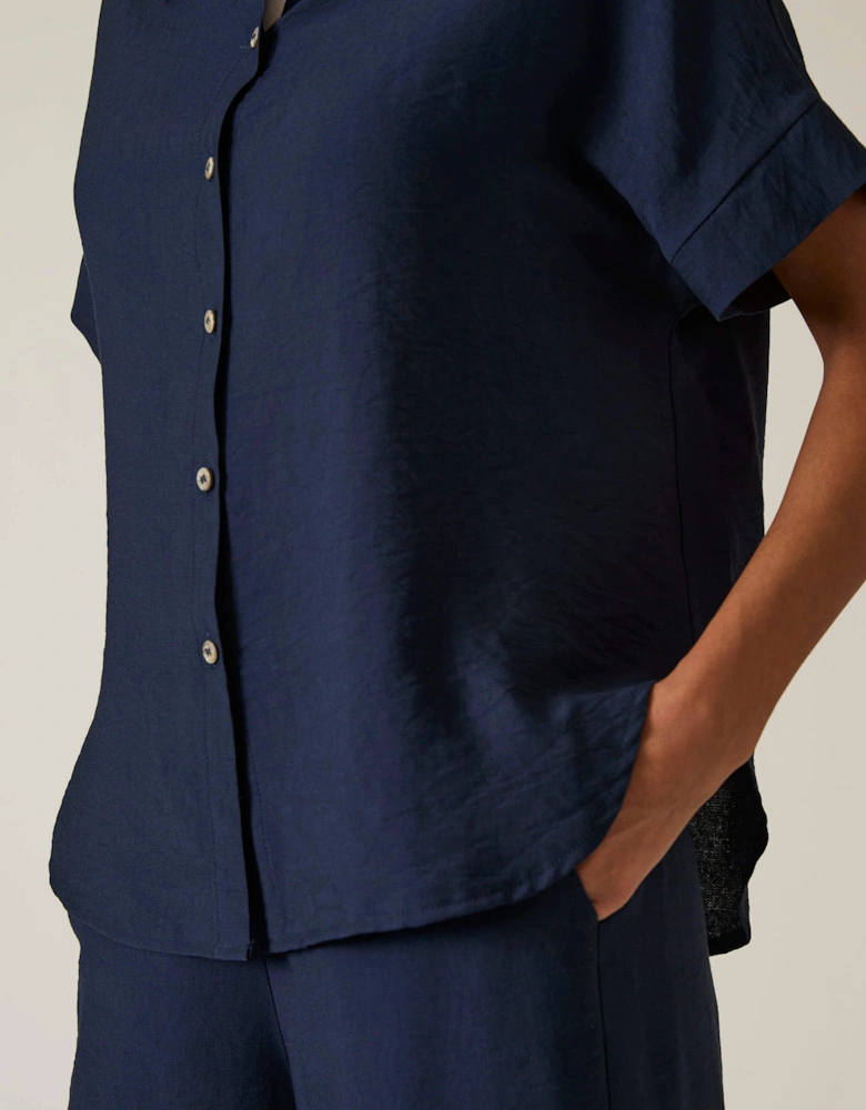 Button-down Navy Top