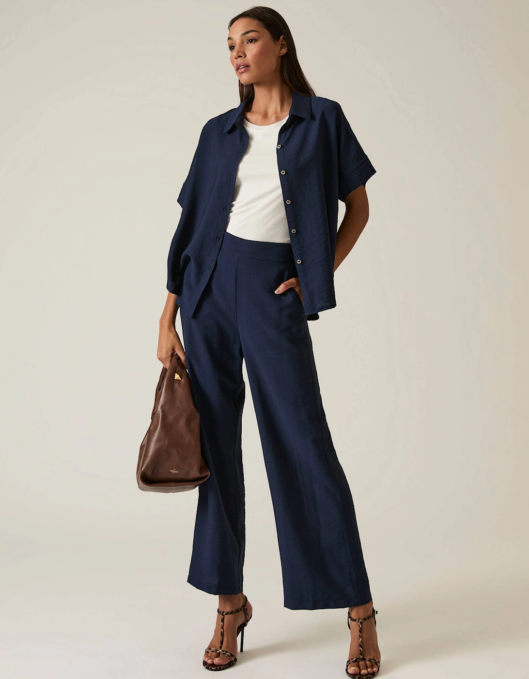 Button-down Navy Top