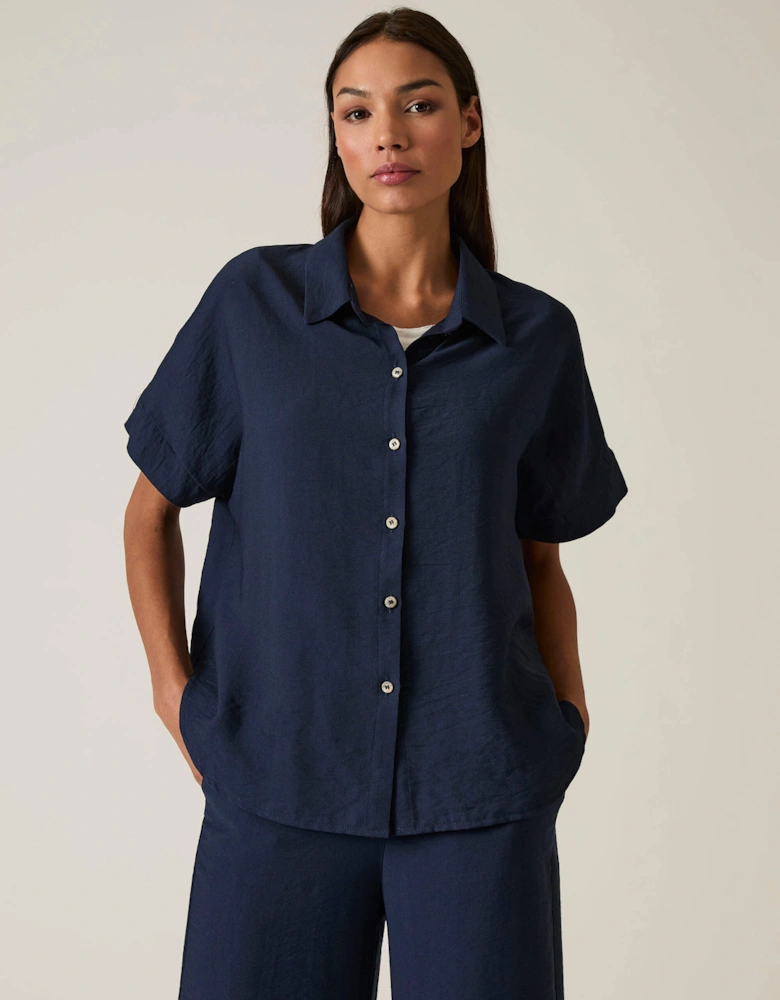 Button-down Navy Top