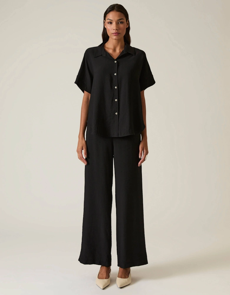 Button-down Black Top