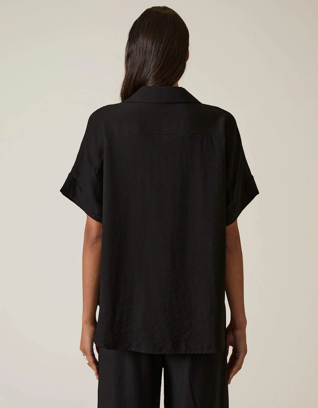Button-down Black Top