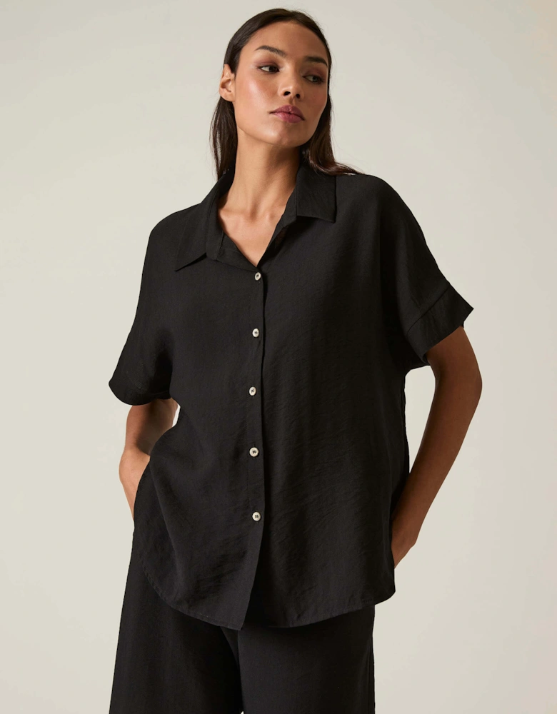 Button-down Black Top
