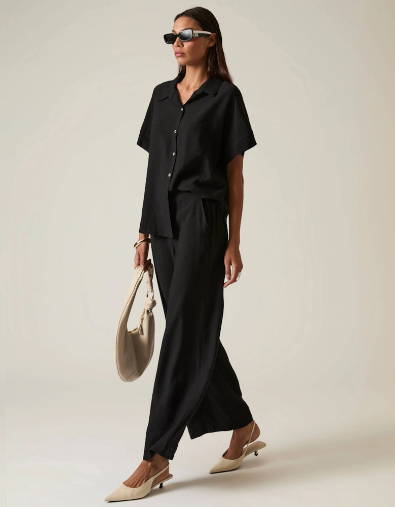 Button-down Black Top