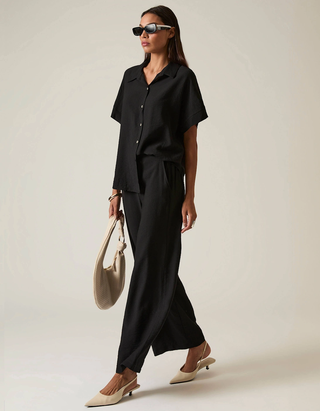Button-down Black Top