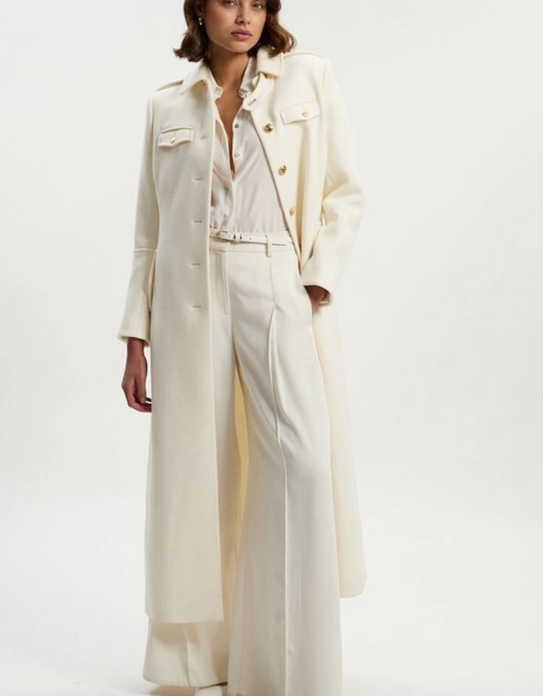 Wool Military Tailored Maxi Coat