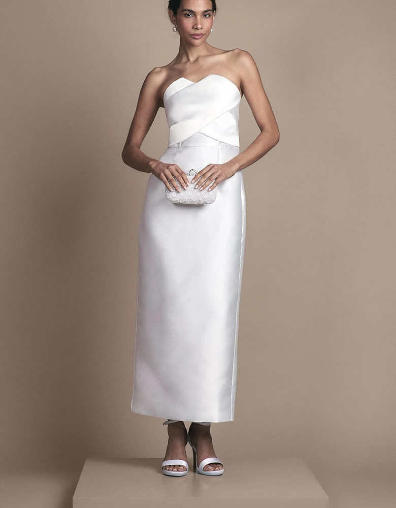Bandeau Twill Bow Back Wedding Dress