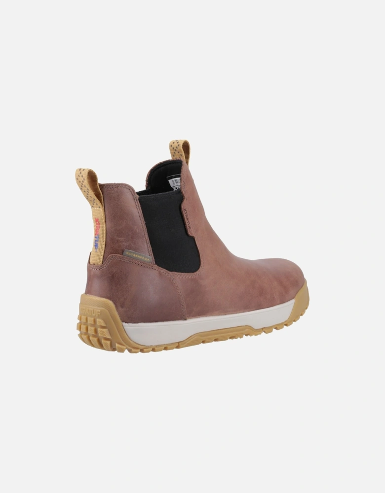 Ankle Deck Boot Leather Men's Brown Wellington Boots