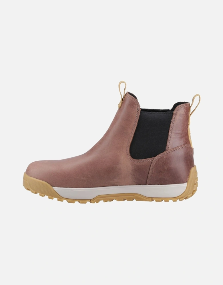 Ankle Deck Boot Leather Men's Brown Wellington Boots