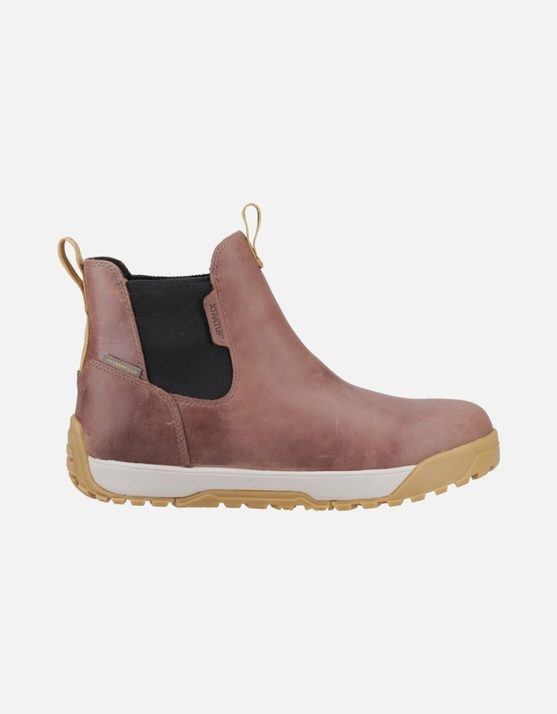Ankle Deck Boot Leather Men's Brown Wellington Boots