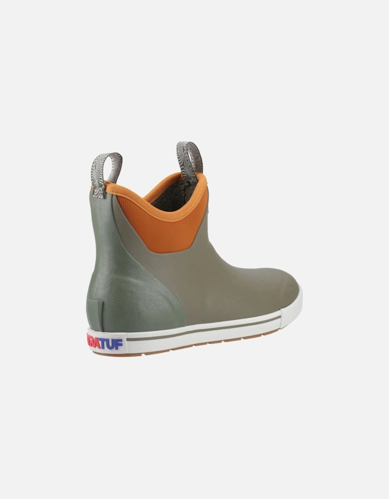 Ankle Deck Camp Boot Rubber Men's Olive Wellington Boots