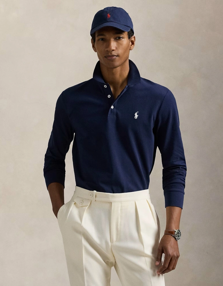 LS Stretch Mesh  Polo Shirt 001 Refined Navy