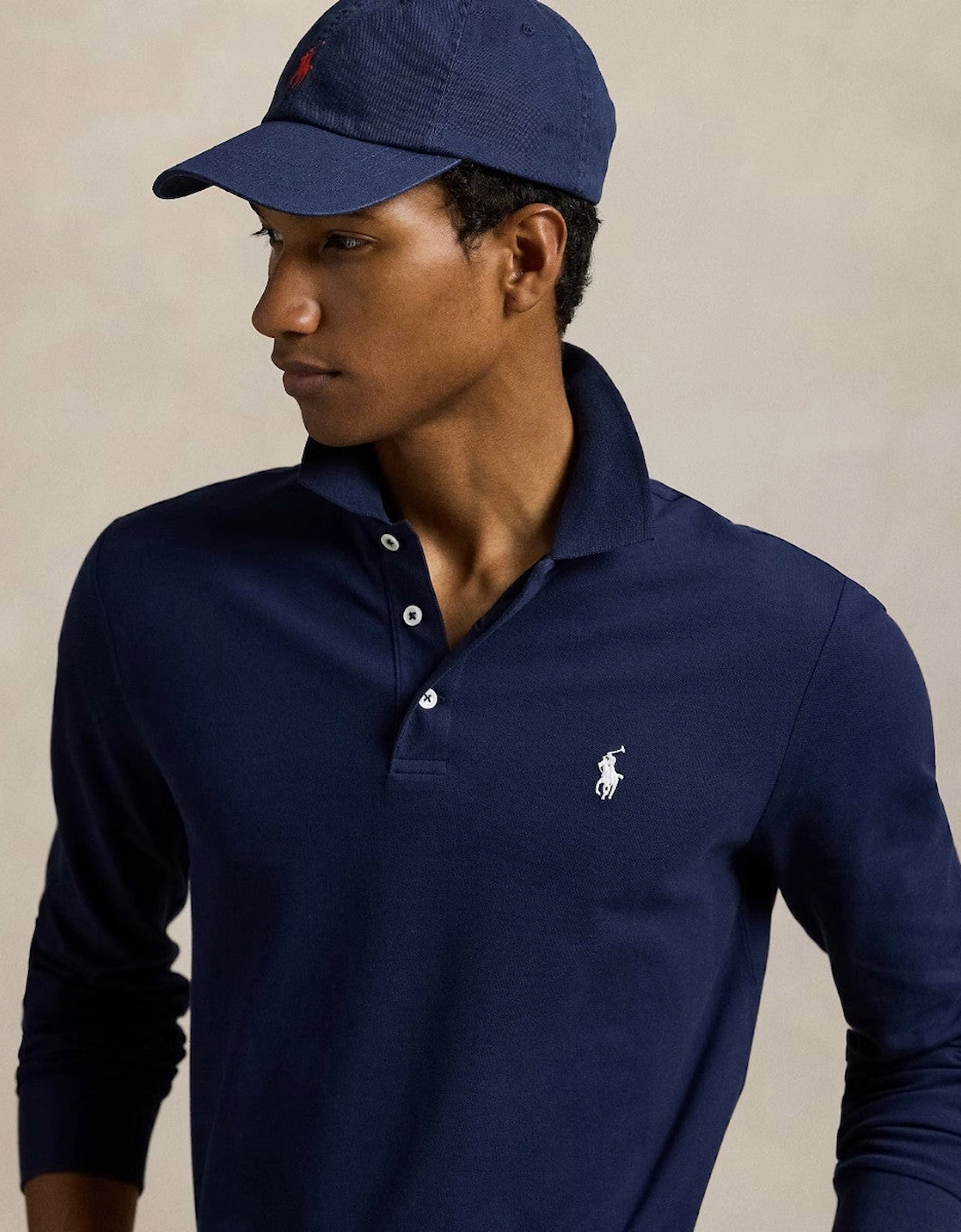 LS Stretch Mesh  Polo Shirt 001 Refined Navy