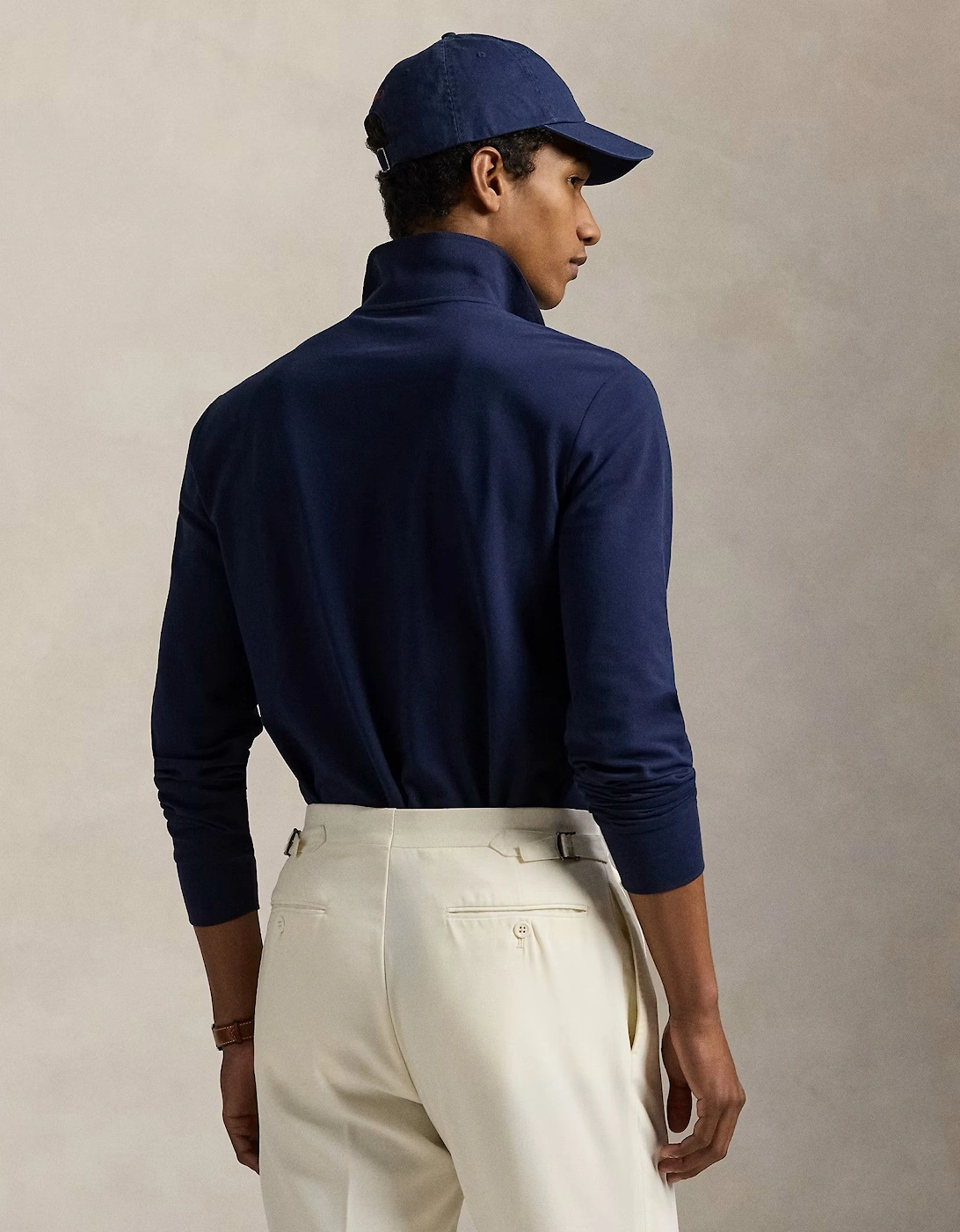 LS Stretch Mesh  Polo Shirt 001 Refined Navy