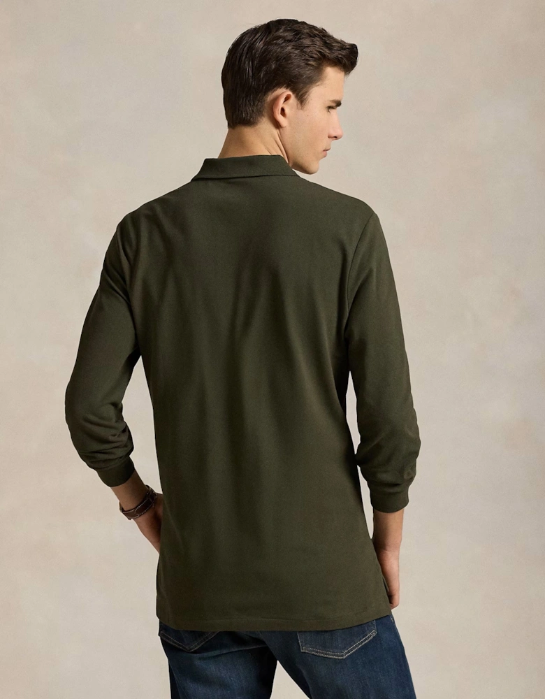 LS Stretch Mesh  Polo Shirt 010 Company Olive