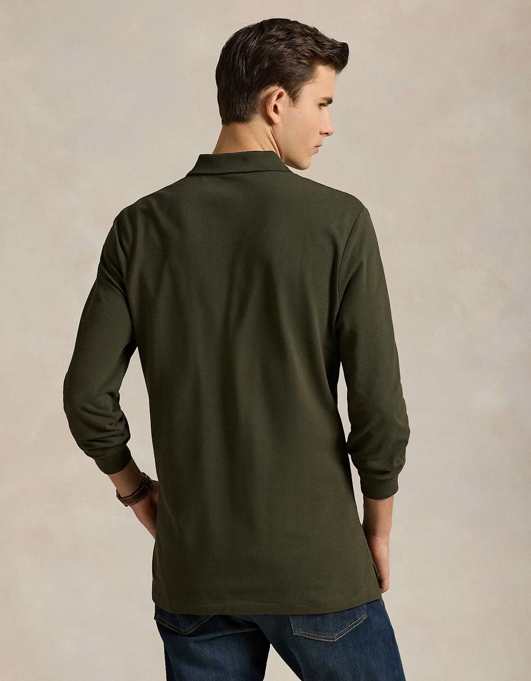 LS Stretch Mesh  Polo Shirt 010 Company Olive