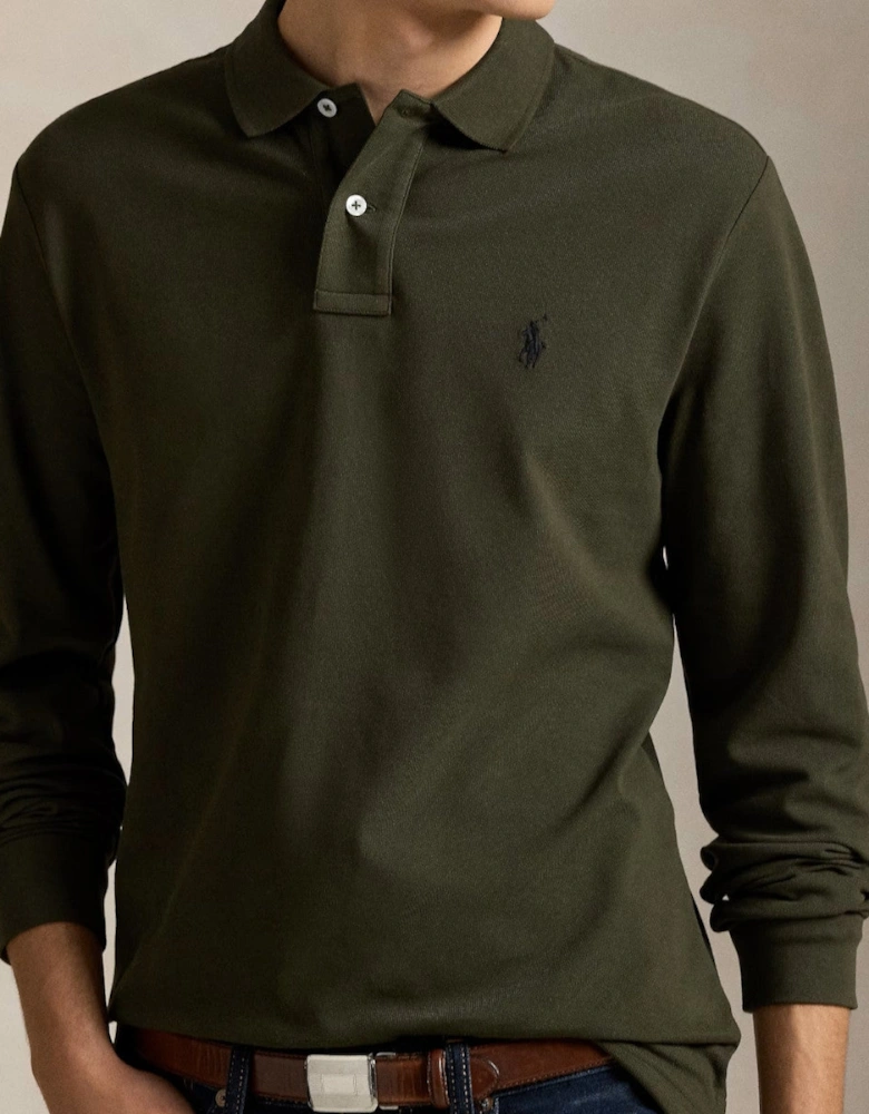 LS Stretch Mesh  Polo Shirt 010 Company Olive