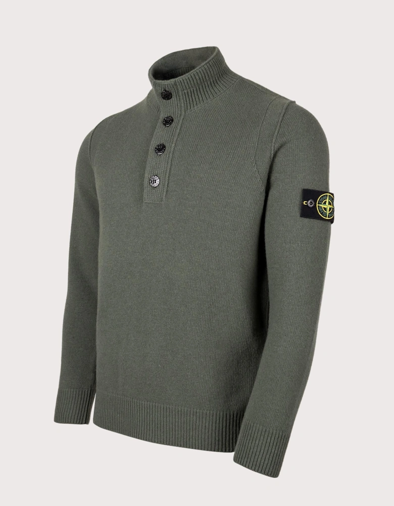 Button Neck Lambswool Jumper