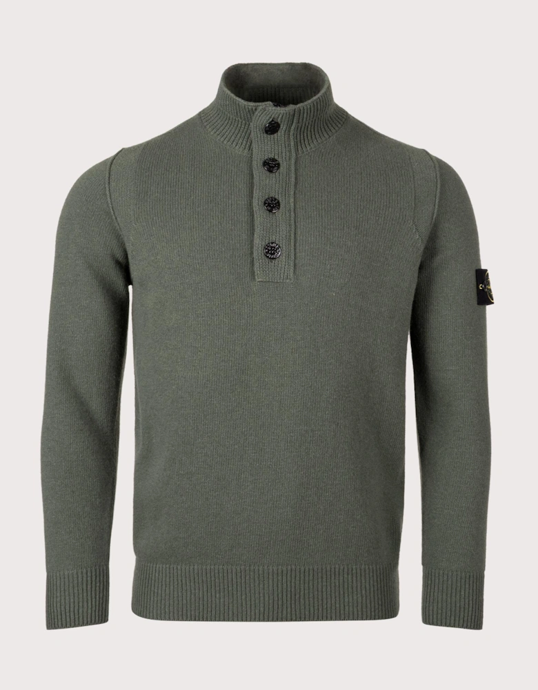 Button Neck Lambswool Jumper