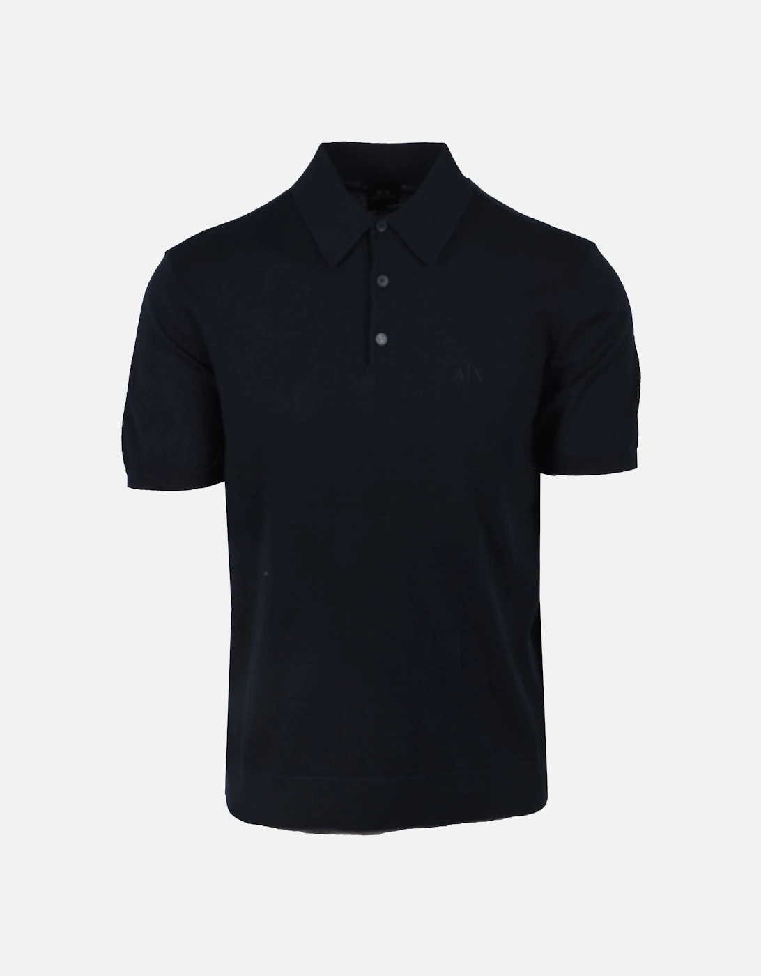 Knitted Polo Shirt Navy, 4 of 3