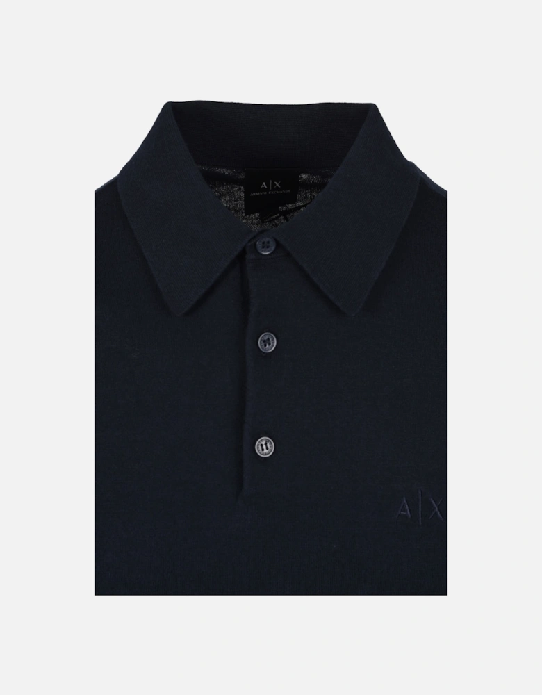 Knitted Polo Shirt Navy