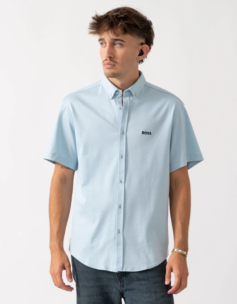 BOSS Green B_Motion Mens Short Sleeve Shirt 50544784 - Light/Pastel Blue 451