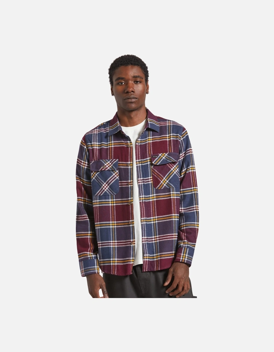 Mens Bowery Flannel Long Sleeve Shirt, 2 of 1