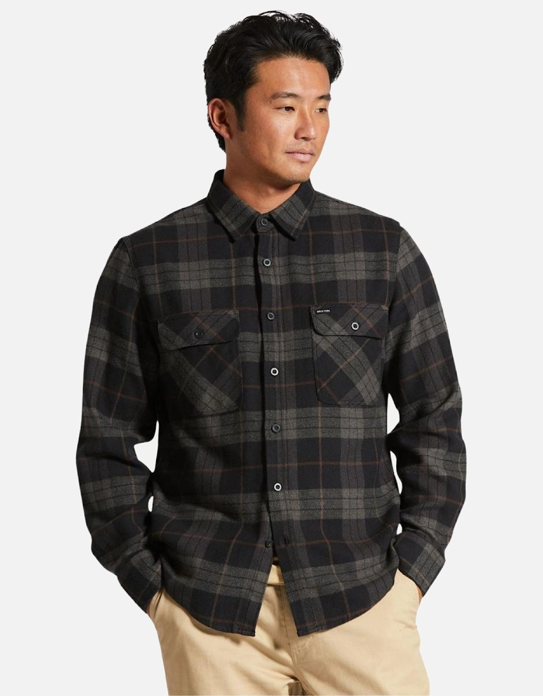 Mens Bowery Flannel Long Sleeve Shirt, 2 of 1