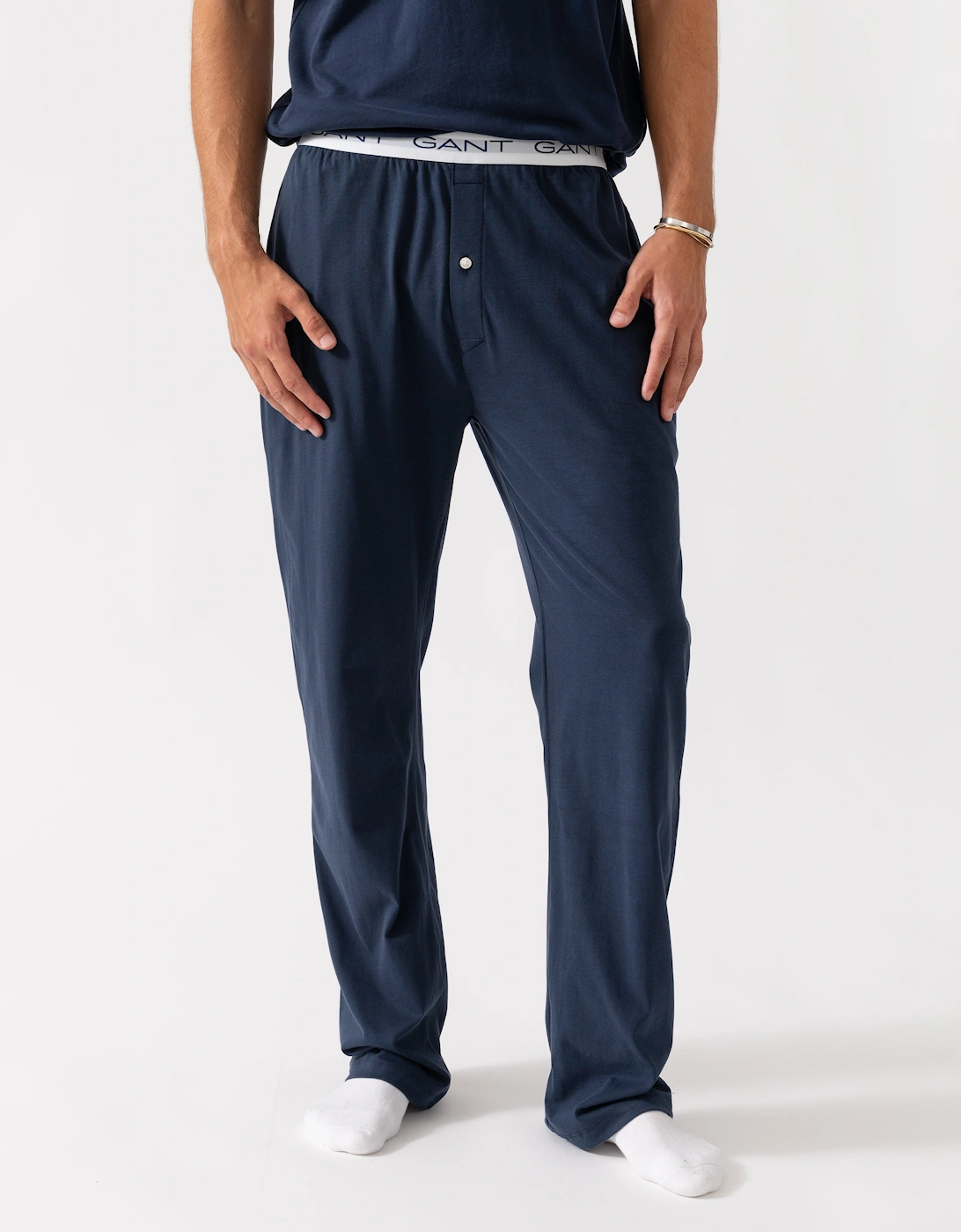 Men's GANT Mens Jersey Pyjama Pants - 410 Marine - Navy - Size: 33/32/32