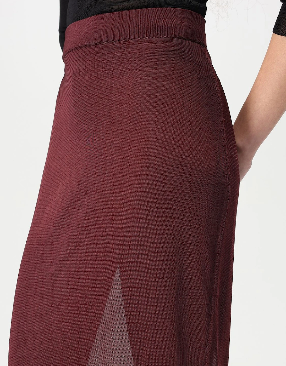 Midi Knit Skirt Slit Detail