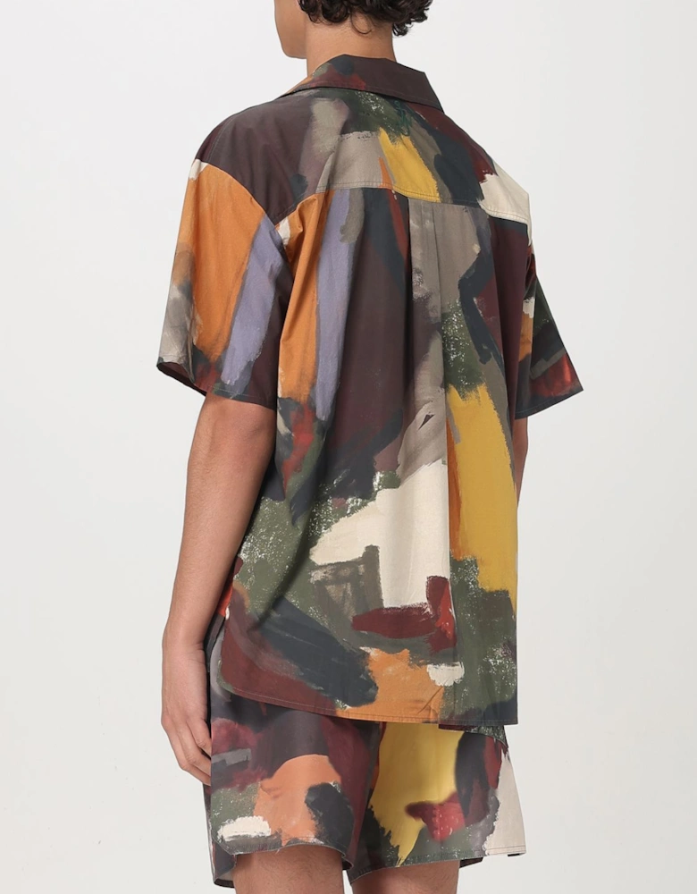 Abstract Print ShortSleeve Shirt