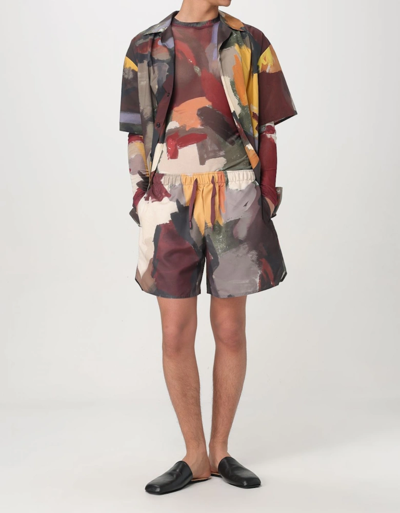 Abstract Print ShortSleeve Shirt