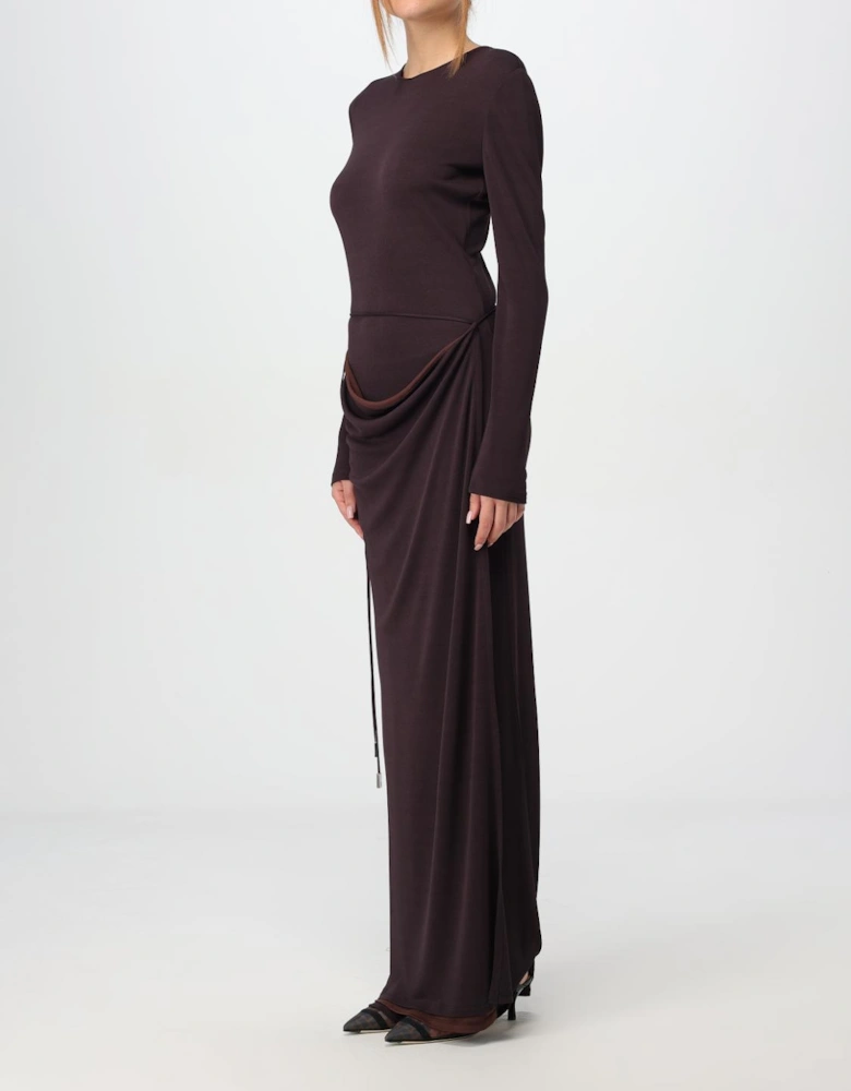 Long Sleeve Draped Maxi Dress