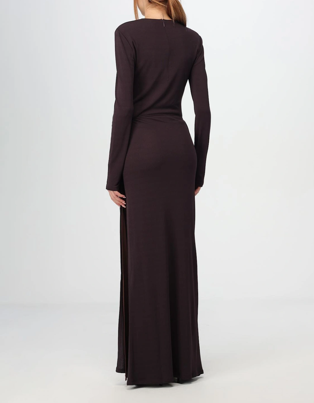 Long Sleeve Draped Maxi Dress