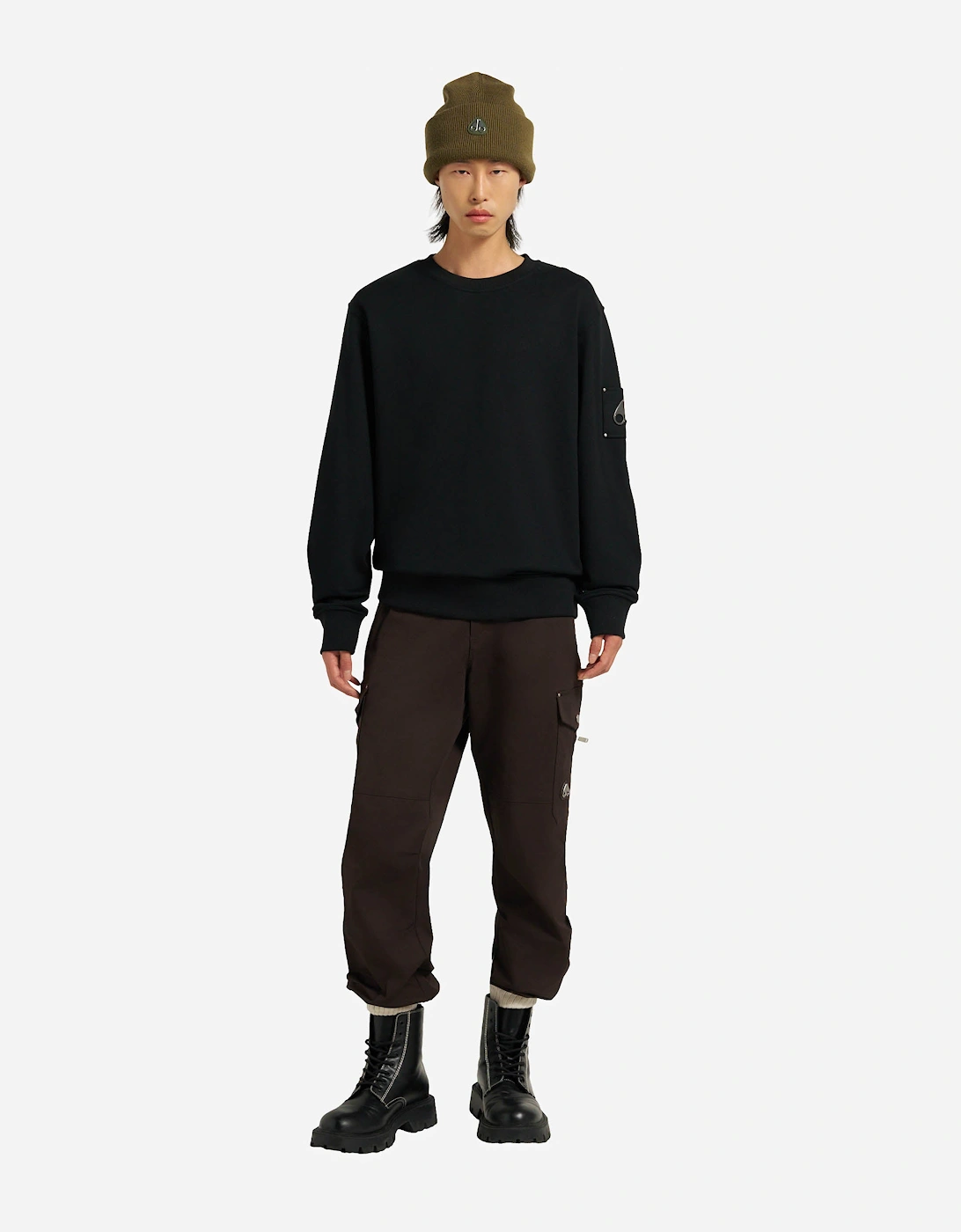 Moose Knuckles Men's Moose Knuckles Hartsfield Mens Crew Neck Sweatshirt - Black 292