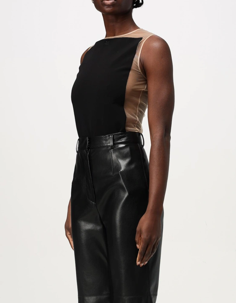 Sheer Panel Sleeveless Top