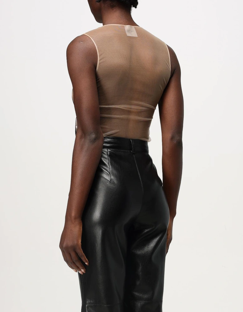 Sheer Panel Sleeveless Top