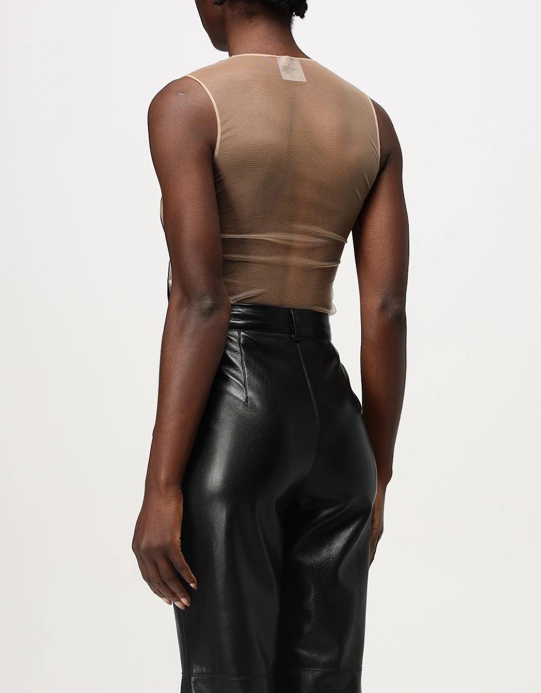 Sheer Panel Sleeveless Top