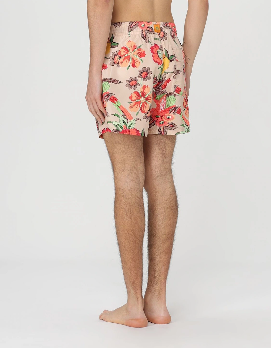 Floral Bird Print Swim Trunks