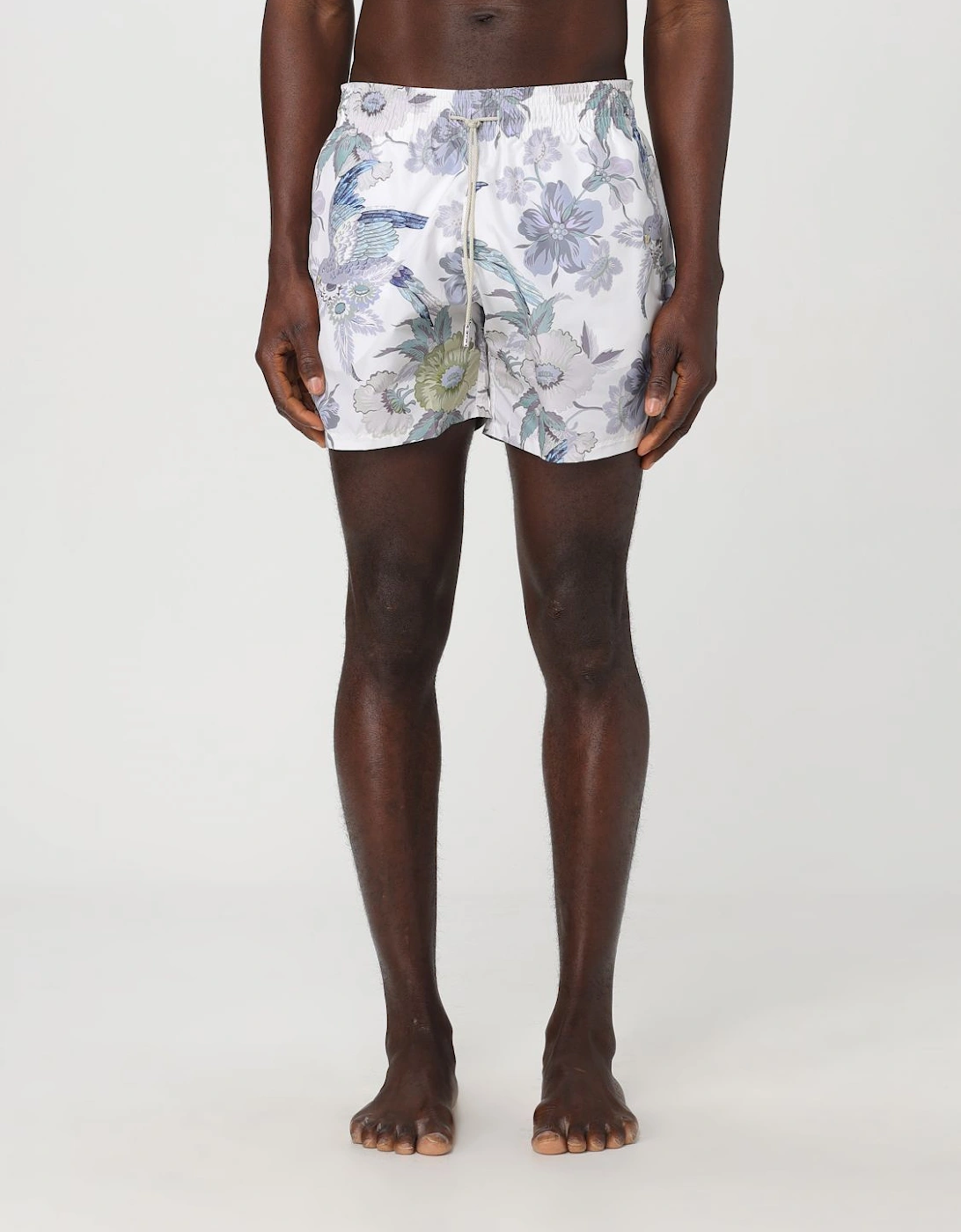 Floral Bird Print Swim Trunks
