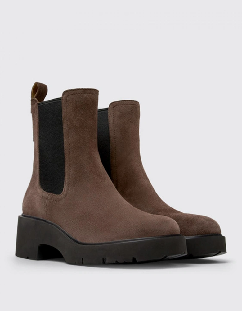 Ankle Boots with Elastic Panels and Platform Sole