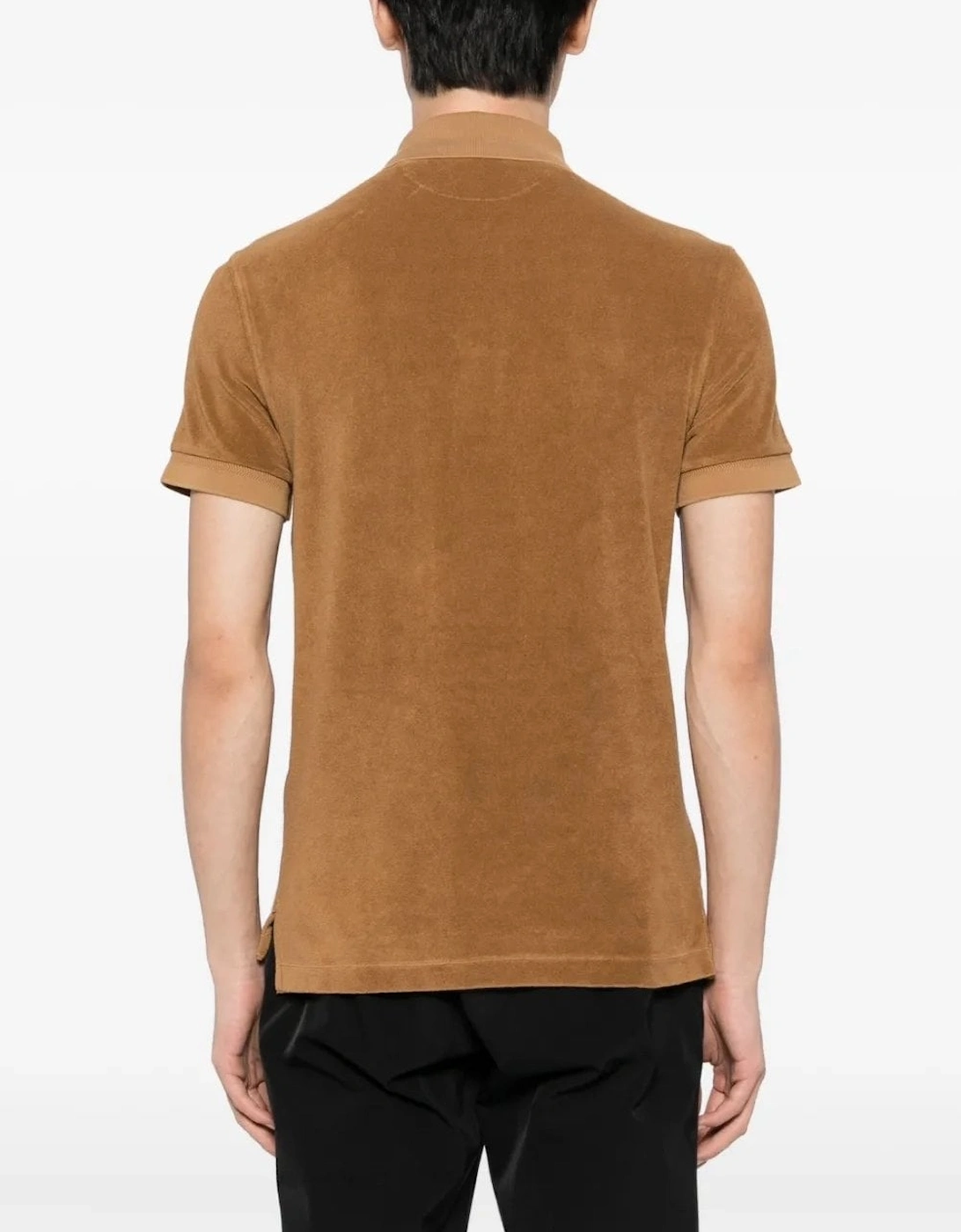 Towelling SS Polo Brown/Tan