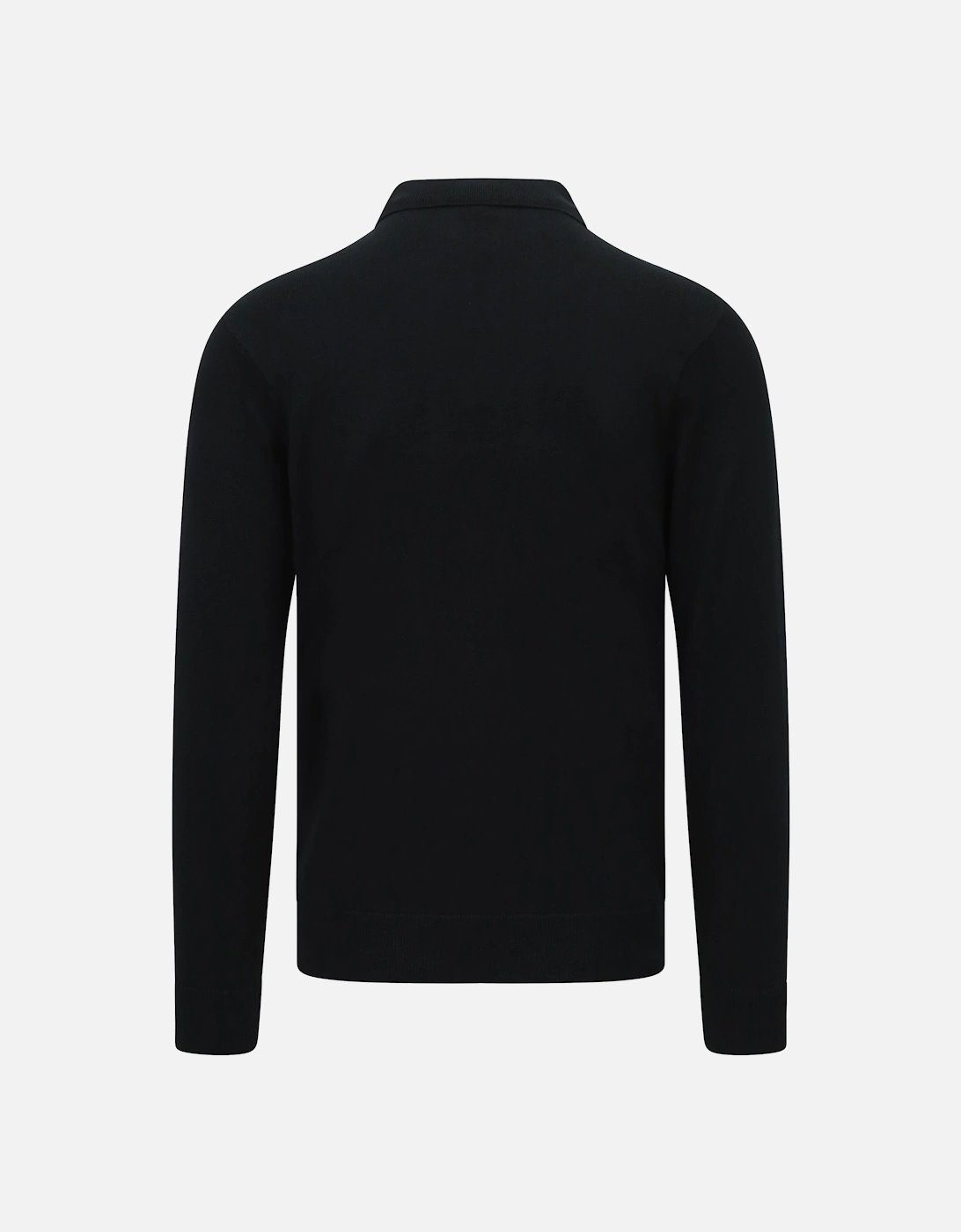 Searle Long Sleeve Stripe Knit Men's Polo | Black