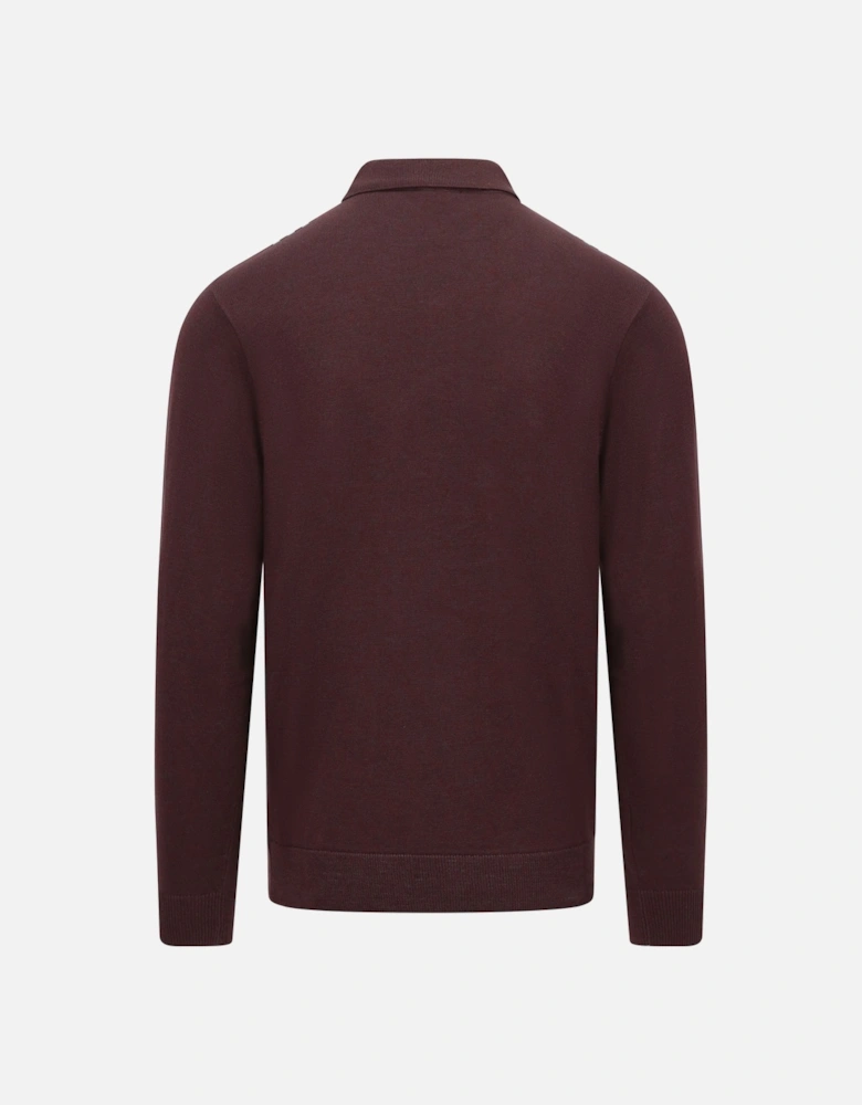 Searle Long Sleeve Stripe Knit Men's Polo | Berry