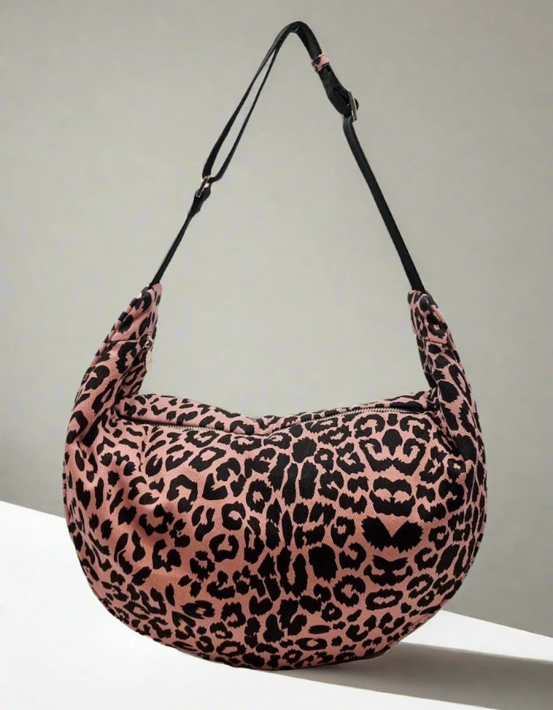 Jessie Oversized Crescent Bag - Pink Leo
