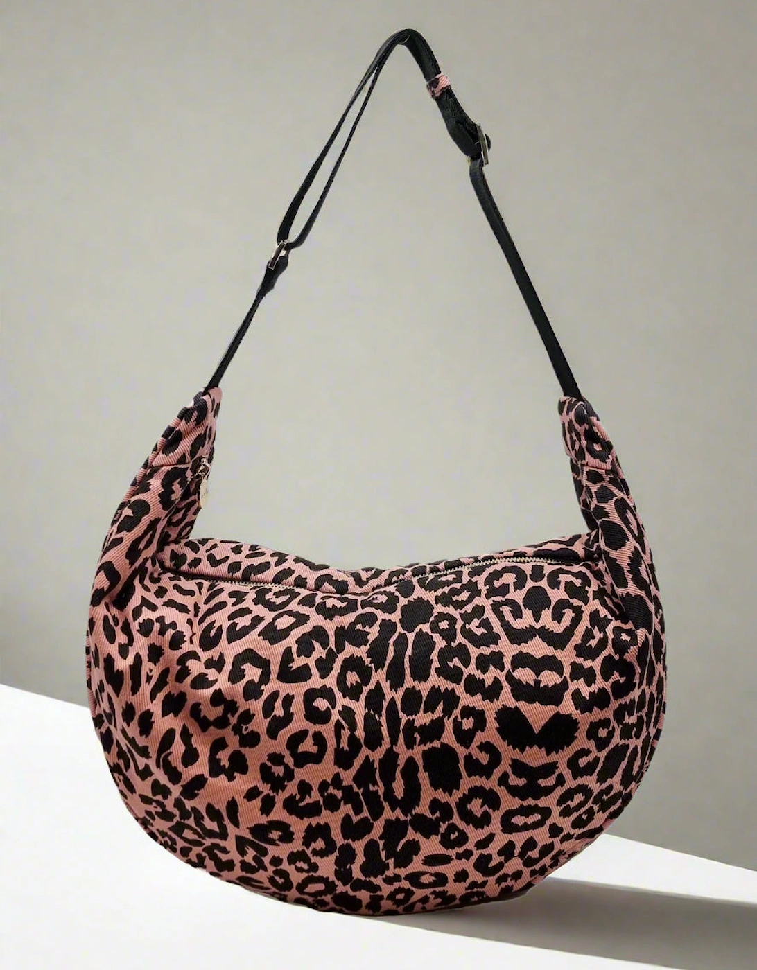 Nooki Design Women's Jessie Oversized Crescent Bag - Pink Leo - Brown - Size: ONE