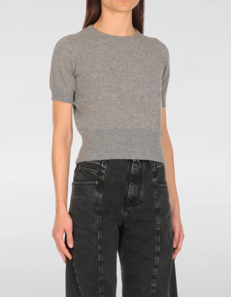 Short Sleeve Cashmere Knit Top