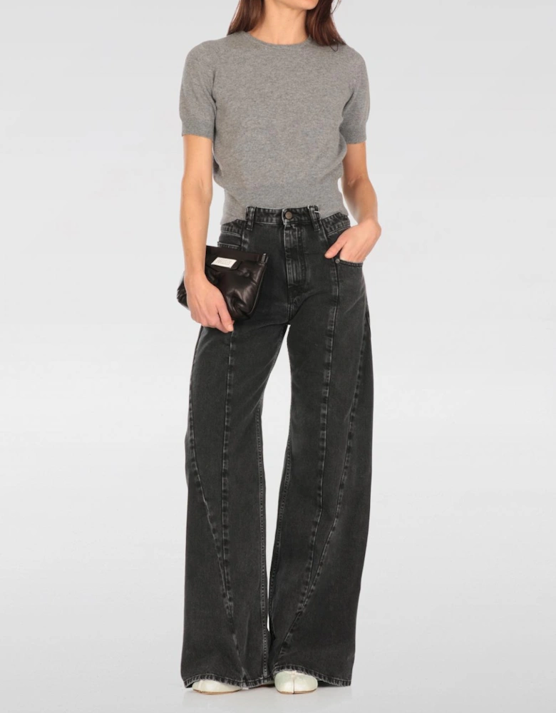 Short Sleeve Cashmere Knit Top